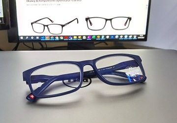 Okulary do czytania komputera korekcyjne plus +1.50 etui Montana oprawki