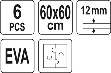 6x ЗАЩИТНЫХ КОВРИКОВ ДЛЯ МАСТЕРСКОЙ 60X60СМ YT-08780