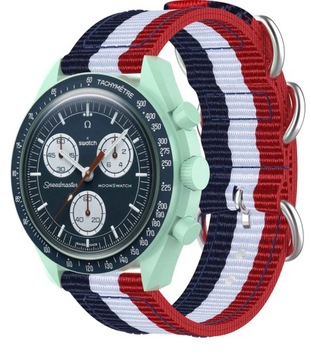Нейлоновый ремешок-петля для Omega X Swatch Speedmaster Joint MoonSwatch 20 мм, мужские