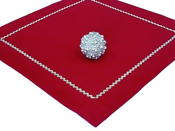 Настольная дорожка - SOLID RED + SILVER ZIGZAG, скатерть 180x40