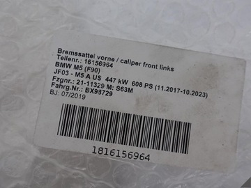 фото thumb №15, Bmw m5 f90 m8 f91 золото суппорт+ тормозные колодки левый перед