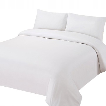 POŚCIEL BIAŁA HOTELOWA DOM 160x200 BAWEŁNA 150G/m2