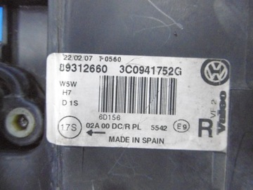 фото thumb №14, Фара лампа ксенон правий перед vw passat b6 05-10 3c0941752g