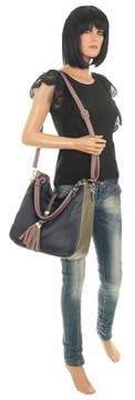 The Grace bags Włoska Torebka Damska worek listonoszka 603 Blue