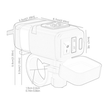 Адаптер USB r SAE к USB для мотоцикла Интеллектуальная защита Dual USB Вкл. Выкл. Синий
