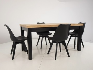 4 krzesła i stół 90x160/210 duży zestaw JADALNIA