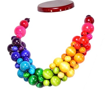 Деревянное колье RAINBOW бусы деревянное колье