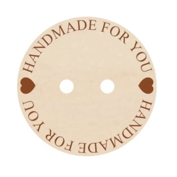 Guzik zawieszka 50 naszywka HAND MADE FOR YOU 2cm