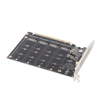 Адаптер m.2 nvme ssd to pcie x16, 4-портовая высокоскоростная карта Soft Raid 4x32 Гбит/с