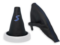 фото thumb №1, Mini cooper s r50 комплект чохли важеля czarna шкіра вишивка granatowy