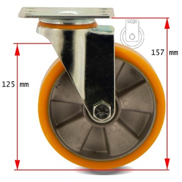 13HALPU125K2 Полка на тележке Wheel fi125, комплект из 4 шт.