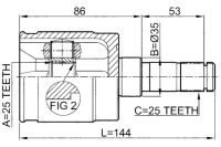 фото thumb №3, Шарнір піввісь внутрішній правий honda fit almas gd1 2002-2008 jp