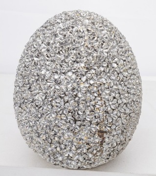 Jajko w kwiaty figurka srebrny 11,5cm WIELKANOC