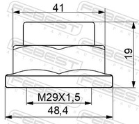 фото thumb №1, Гайка колеса febest 1698-nhub01