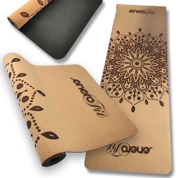 Enero Fit KORKOWA MATA do ćwiczeń JOGI 183 x 61 x 0,4 cm