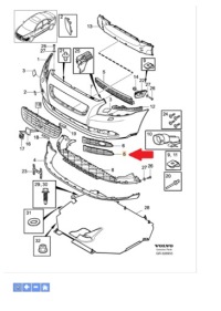Купить Решётка заглушка бампера перед левая volvo v50 2008- оригинальный номер 30779102, фото thumb