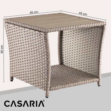 Боковой садовый журнальный столик для балкона, террасы из ДПК