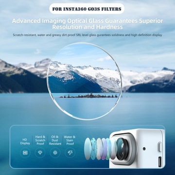 НАБОР 4 ND-ФИЛЬТРОВ ND8 ND16 ND32 CPL ДЛЯ INSTA360 GO 3S