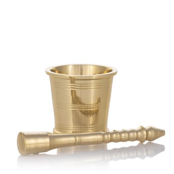 ELEGANCKI Moździerz MOSIĄDZ mosiężny z tłuczkiem minimalistyczny do 9 cm