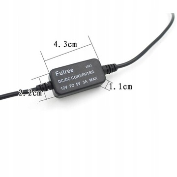 Преобразователь USB-порта постоянного тока с 12 В в 5 В, 3 А, зарядное устройство