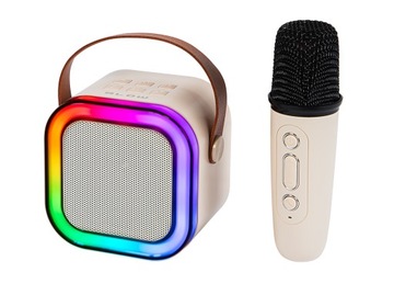 ПОРТАТИВНЫЙ ДИНАМИК BLUETOOTH КАРАОКЕ RGB МИКРОФОН USB SD МИНИ-ГНЕЗДЬ