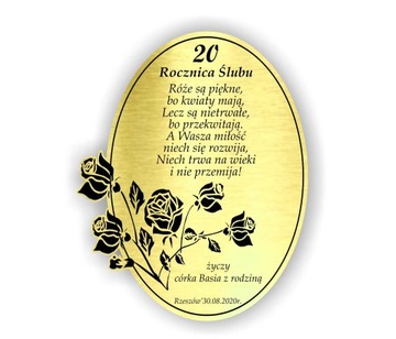 Tabliczka ROCZNICA ŚLUBU Pamiątka Ślubu 16x13 cm