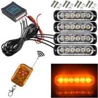 4x 6led лампа помаранчева błyskowa попереджувальна pilot stroboskop programy в Україні, фото thumb