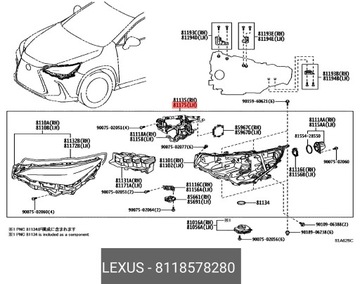 фото thumb №1, Лампа перед передня ліва lexus nx ii 2021-