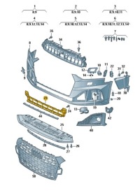 Купить Решётка заглушка средняя бампер перед audi a5 b9 оригинал od aso, фото thumb