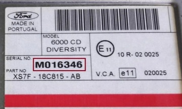 фото thumb №6, Код do радіо ford fx, nx mca, 6000cd, 6006cdc