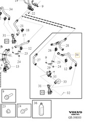 фото thumb №11, Шланг водяной система охлаждение d4204 volvo v60 s90 v90 xc60 xc90 31657656