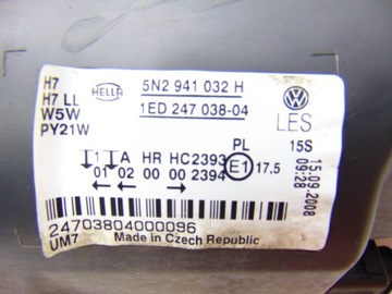 фото thumb №9, Лампа фара правий права перед передня vw tiguan i 5n 5n2941032h