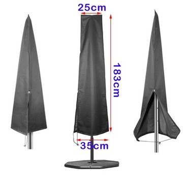 Pokrowiec na parasol zewnętrzny z zamkiem błyskawicznym 210 PU 183x25x35cm