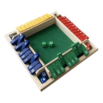 Shut The Box Dice 4-сторонняя настольная игра (игроки) для детей и взрослых, 4-сторонняя