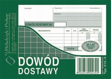 DOWÓD DOSTAWY DRUKI 80 KARTEK MICHALCZYK I PROKOP