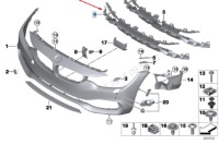 фото thumb №9, Bmw 4 f36 передний бампер средний впуск воздуха накладка 51117294657