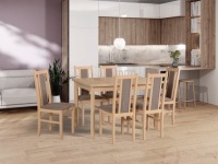 Комплект из раздвижного стола MAX 5 P и 6 стульев BOS 14. Товар: польские цвета.
