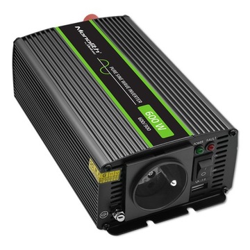 Преобразователь напряжения Qoltec Monolith 300 Вт 600 Вт 24 В/230 В чистый синус