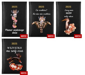 KALENDARZ 2025 CZARNY Terminarz Roczny Nie Tylko WEEKENDOWE PLANY Wzory