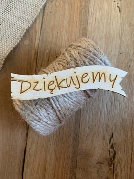 Plakietka rustykalna Dziękujemy tekst grawer napis na tabliczce dekor