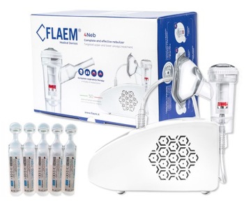 INHALATOR NEBULIZATOR FLAEM 4NEB 4 TRYBY INHALACJI CERTYFIKAT TUV 2 x MASKI