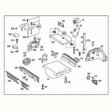 Крепление крюка для рулонных штор Benz OE A16969302849051