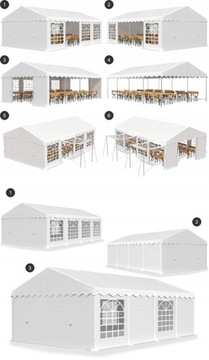 Промышленная складская палатка Garden Party - SUMMER WHITE ABIKO 3x9m
