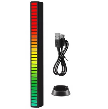 Wskaźnik wysterowania audio 32LED RGB equalizer linijka świetlna USB-C