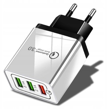 БЫСТРОЕ СЕТЕВОЕ ЗАРЯДНОЕ УСТРОЙСТВО 3X USB ДЛЯ ТЕЛЕФОНА SAMSUNG QUICK CHARGE 3.0 18W