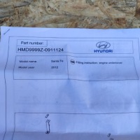 фото thumb №7, Hyundai santa fe santafe iii 12- защита металлическая pod двигатель лист pampers