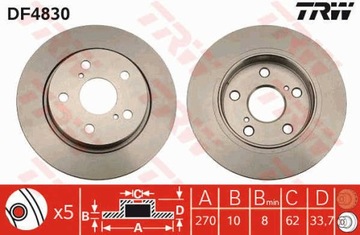 фото thumb №3, Диски тормозные колодки зад trw toyota auris
