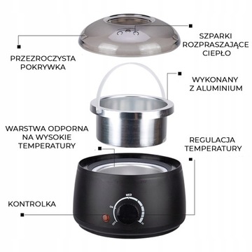 Depilacja paskowa AROMA wosk puszka PODGRZEWACZ
