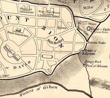 Stara MAPA JERUSALEM Jerozolima 1800 r. 70x50cm