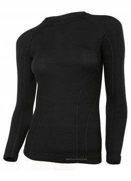 BRUBECK ZESTAW BIELIZNY TERMO ACTIVE WOOL Z WEŁNĄ MERYNOSA DAMSKI CZARNY S